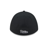 Philadelphia Phillies New Era M-Crown 39Thirty Black/White Flex Fit Hat - Pro Jersey Sports