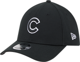 Chicago Cubs New Era M-Crown 39Thirty Black/White Flex Fit Hat - Pro Jersey Sports