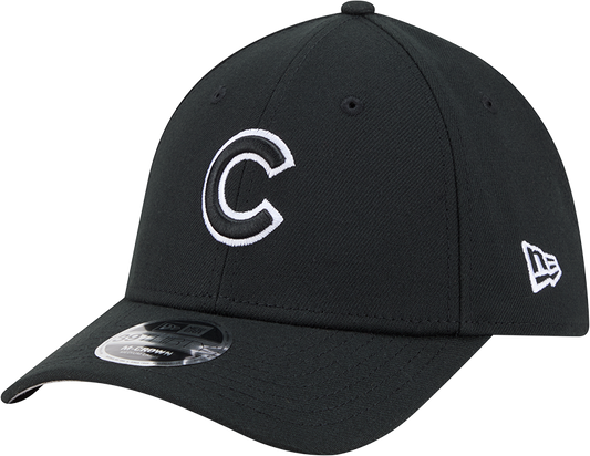 Chicago Cubs New Era M-Crown 39Thirty Black/White Flex Fit Hat