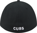 Chicago Cubs New Era M-Crown 39Thirty Black/White Flex Fit Hat - Pro Jersey Sports