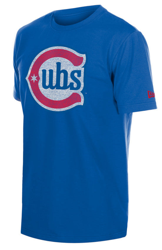 Men's Chicago Cubs New Era Distressed Alt 2 Logo Royal Blue Tee - Pro Jersey Sports