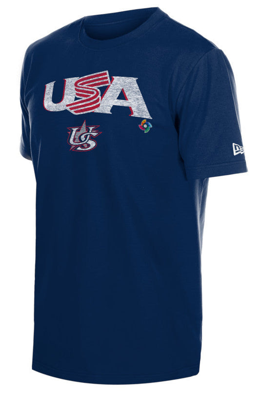 USA Baseball New Era 2026 World Baseball Classic Wordmark T-Shirt - Navy - Pro Jersey Sports