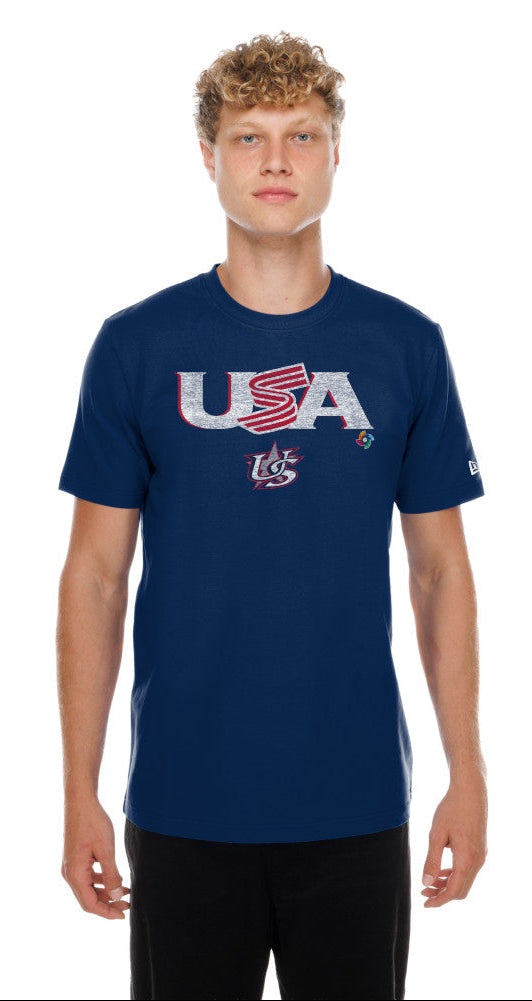 USA Baseball New Era 2026 World Baseball Classic Wordmark T-Shirt - Navy - Pro Jersey Sports