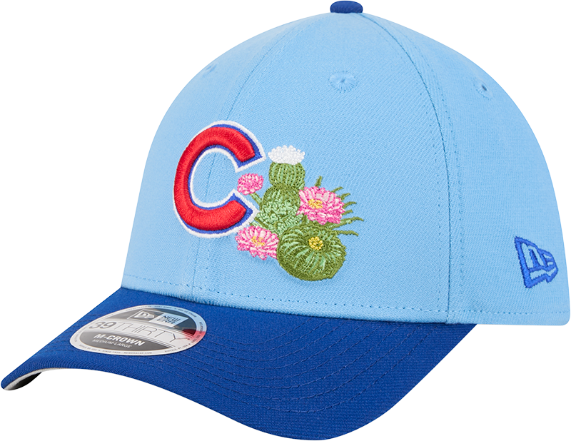 Chicago Cubs New Era 2026 Spring Training M-Crown 39Thirty Player Replica Blue Flex Fit Hat - Pro Jersey Sports