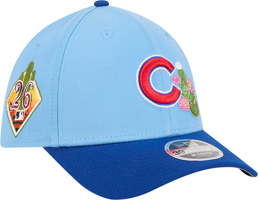 Chicago Cubs New Era 2026 Spring Training M-Crown 39Thirty Player Replica Blue Flex Fit Hat - Pro Jersey Sports