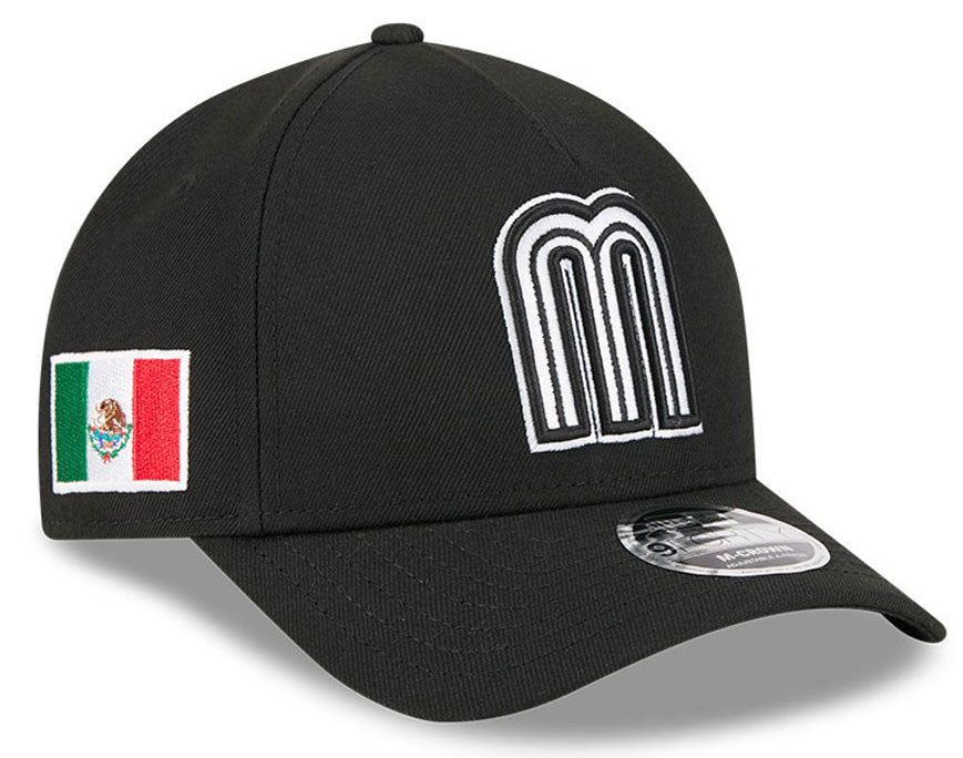 New Era Mexico 2026 World Baseball Classic 9Forty M-Crown A-Frame Snap Adjustable Hat - Black - Pro Jersey Sports