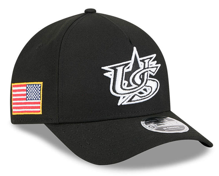 New Era Team USA 2026 World Baseball Classic 9Forty M-Crown A-Frame Snap Adjustable Hat - Black