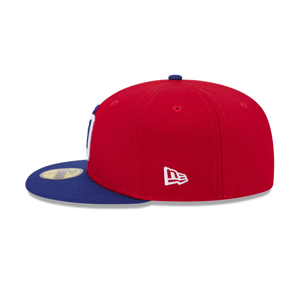 Dominican Republic Baseball New Era 2026 World Baseball Classic 59FIFTY Fitted Hat - Red/Royal