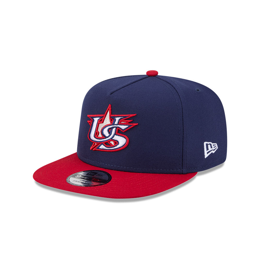 New Era Team USA 2026 World Baseball Classic 9Fifty A-Frame Snap Adjustable Hat - Navy/Red
