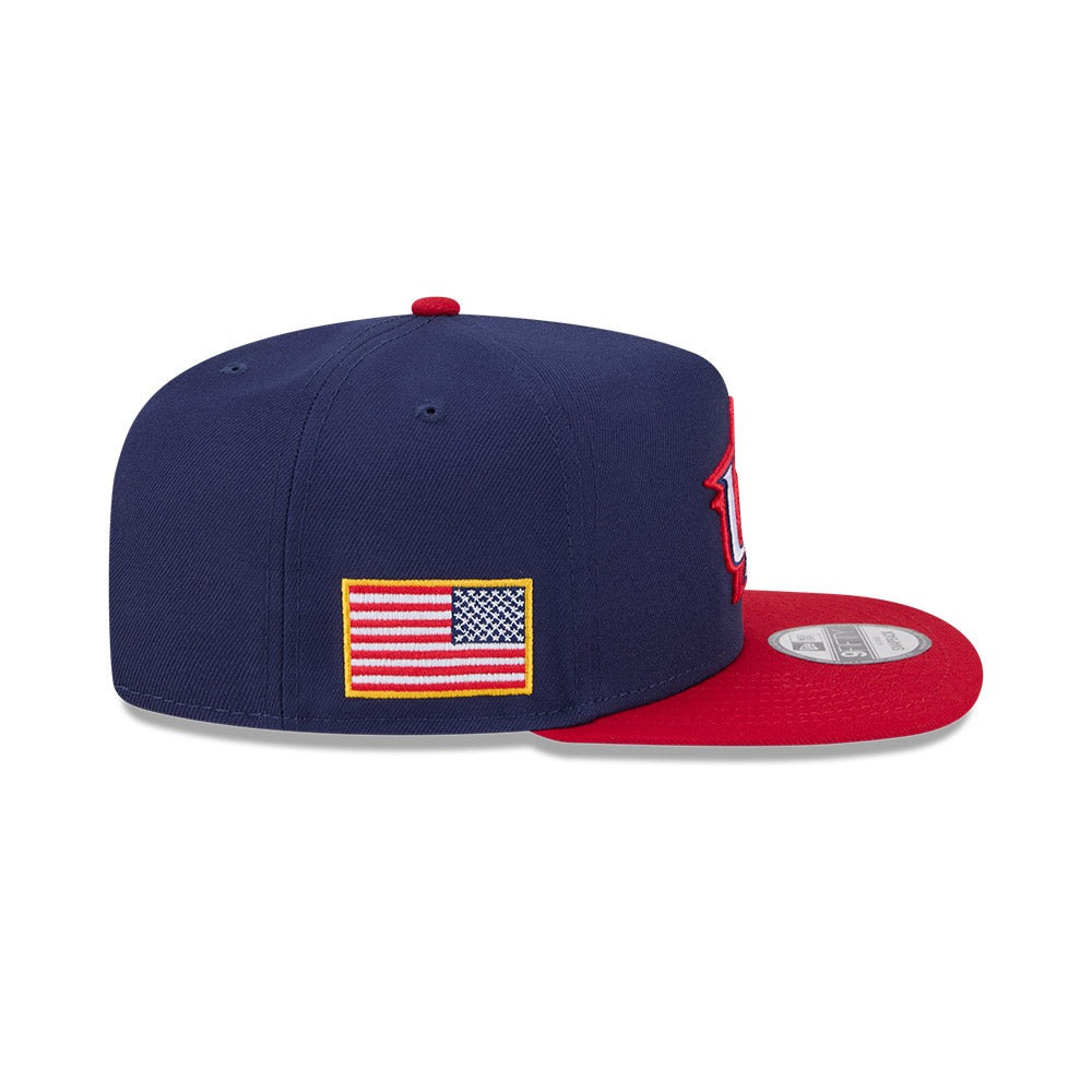 New Era Team USA 2026 World Baseball Classic 9Fifty A-Frame Snap Adjustable Hat - Navy/Red