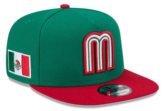 New Era Mexico 2026 World Baseball Classic 9Fifty A-Frame Snap Adjustable Hat - Green/Red