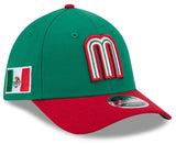Mexico Baseball New Era 2026 World Baseball Classic M-Crown 39THIRTY Flex Hat - Green/Red - Pro Jersey Sports