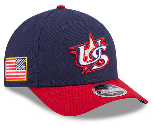 New Era Team USA 2026 World Baseball Classic 9Forty M-Crown Snap Adjustable Hat - Navy Blue