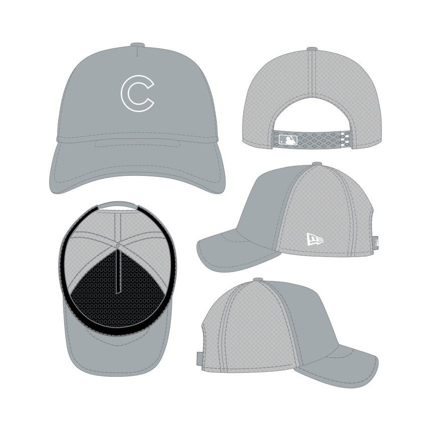 Chicago Cubs New Era 2026 9Forty APEX "C" Logo Snap Adjustable Hat-Grey - Pro Jersey Sports