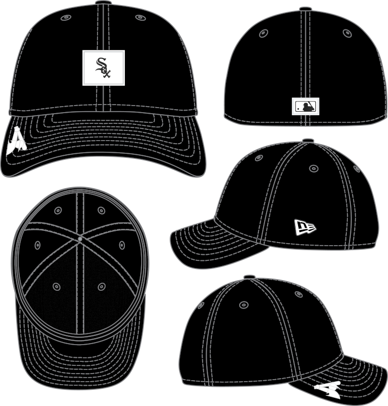 Chicago White Sox New Era 2026 Clubhouse M-Crown 39Thirty Black Flex Fit Hat - Pro Jersey Sports