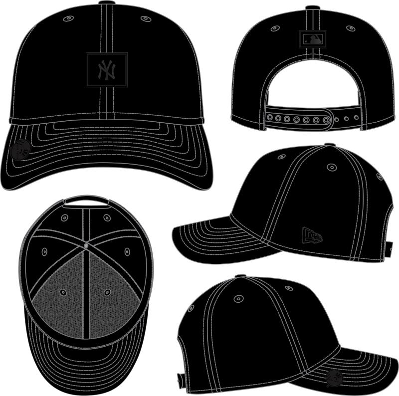 New York Yankees New Era 2026 Clubhouse 9SEVENTY Stretch Snap Adjustable Hat-Black Tonal - Pro Jersey Sports