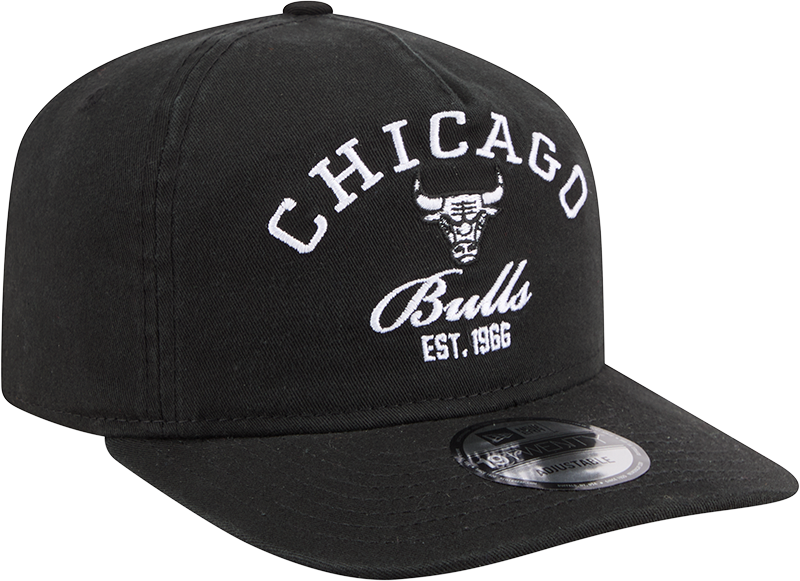 Men's Chicago Bulls New Era Stacked Black 19TWENTY Adjustable Hat