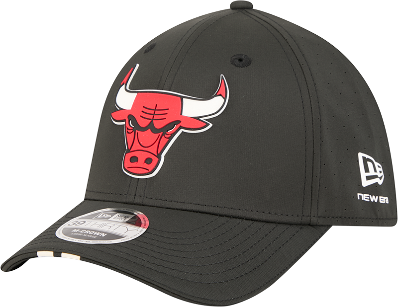 Men's Chicago Bulls New Era Assist Black M-Crown 39THIRTY Flex Hat