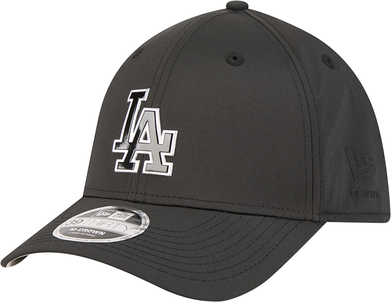 Los Angeles Dodgers New Era M-Crown 39Thirty Metallic Black Performance Flex Fit Hat
