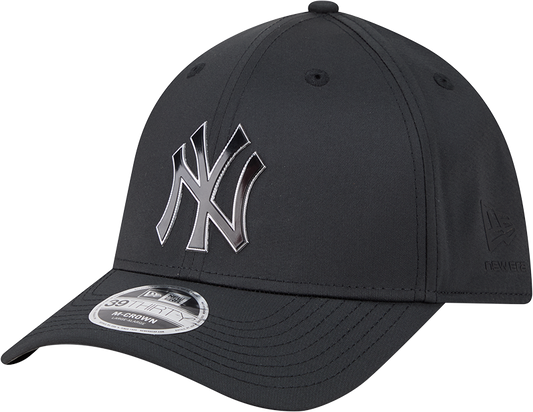 New York Yankees New Era M-Crown 39Thirty Metallic Black Performance Flex Fit Hat