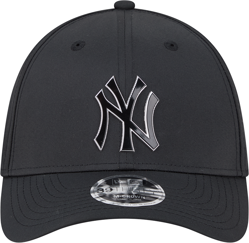 New York Yankees New Era M-Crown 39Thirty Metallic Black Performance Flex Fit Hat