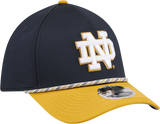 Mens New Era Notre Dame Fighting Irish M-Crown A-Frame Rope 39THIRTY Flex Hat-Gold/Navy - Pro Jersey Sports