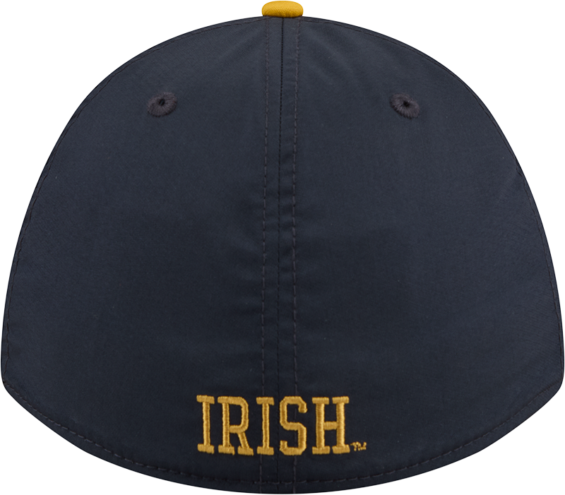 Mens New Era Notre Dame Fighting Irish M-Crown A-Frame Rope 39THIRTY Flex Hat-Gold/Navy - Pro Jersey Sports
