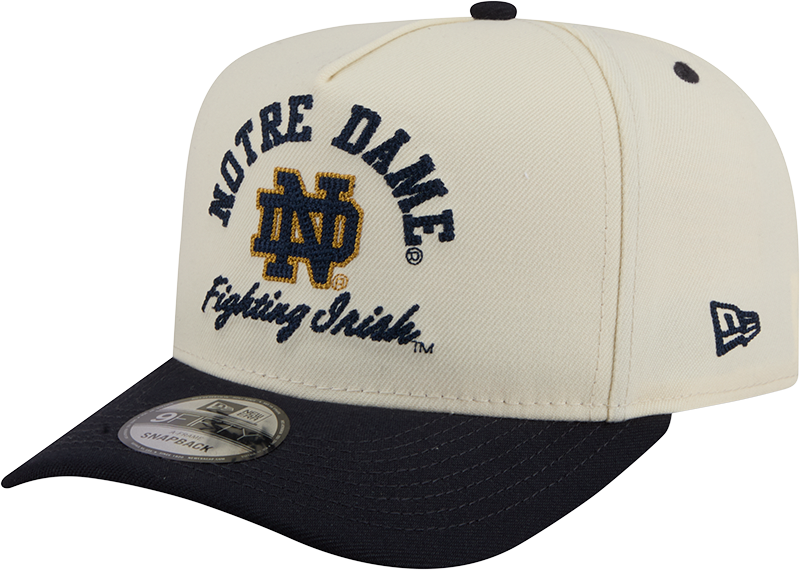 Notre Dame Fighting Irish New Era Arched Ivory A-Frame 9FIFTY Snapback Hat - Pro Jersey Sports