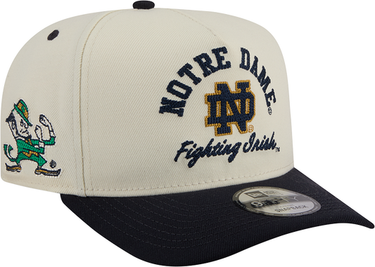 Notre Dame Fighting Irish New Era Arched Ivory A-Frame 9FIFTY Snapback Hat - Pro Jersey Sports