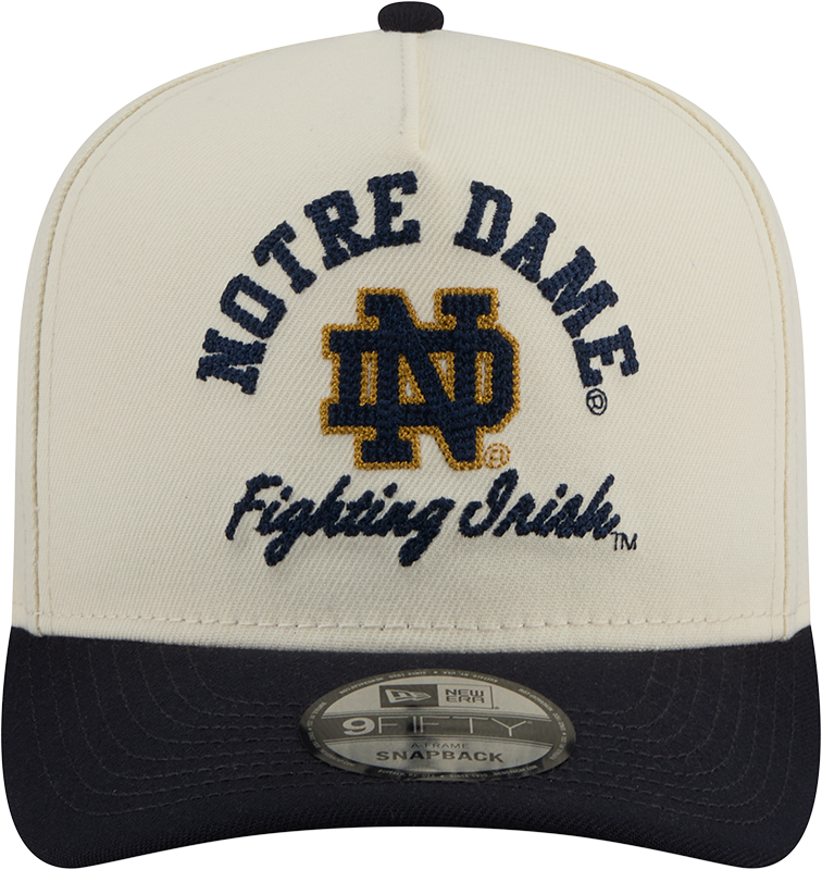 Notre Dame Fighting Irish New Era Arched Ivory A-Frame 9FIFTY Snapback Hat - Pro Jersey Sports
