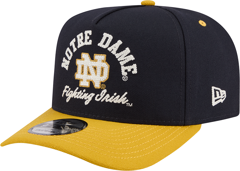 Notre Dame Fighting Irish New Era Navy/Gold A-Frame 9FIFTY Snapback Hat - Pro Jersey Sports