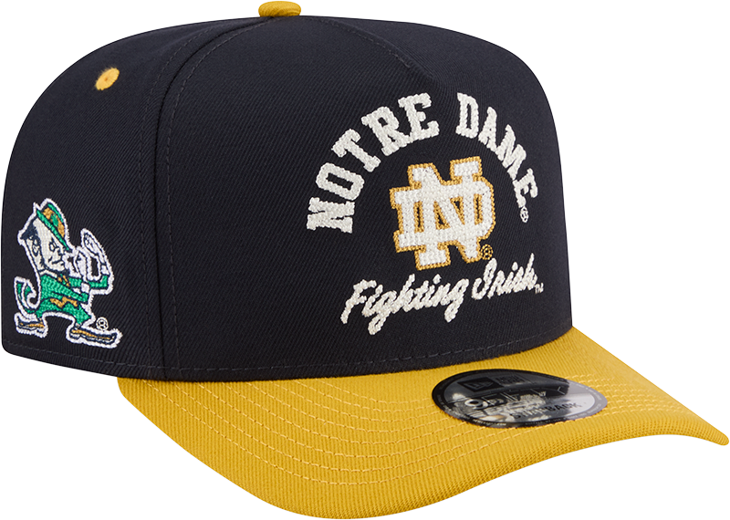 Notre Dame Fighting Irish New Era Navy/Gold A-Frame 9FIFTY Snapback Hat - Pro Jersey Sports