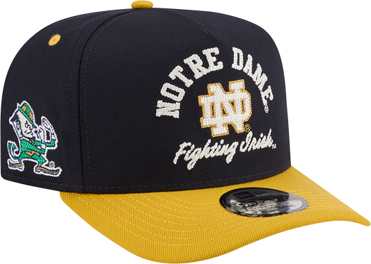 Notre Dame Fighting Irish New Era Navy/Gold A-Frame 9FIFTY Snapback Hat - Pro Jersey Sports