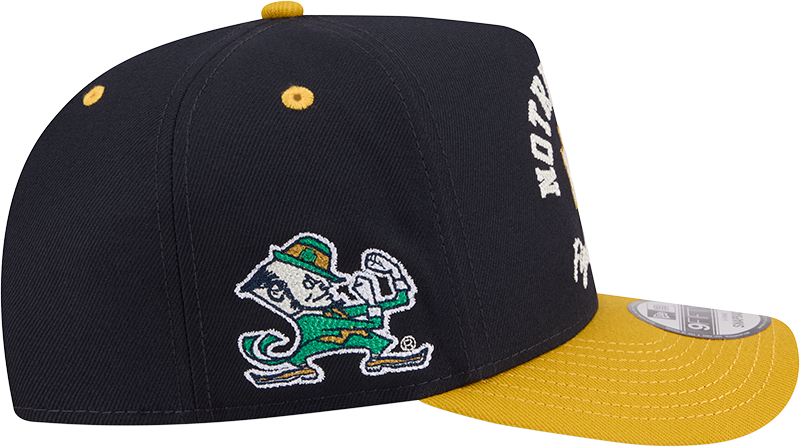 Notre Dame Fighting Irish New Era Navy/Gold A-Frame 9FIFTY Snapback Hat - Pro Jersey Sports
