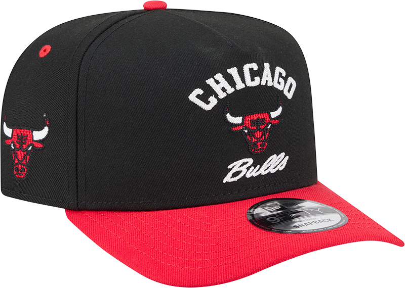 Chicago Bulls New Era Arched Black A-Frame 9FIFTY Snapback Hat