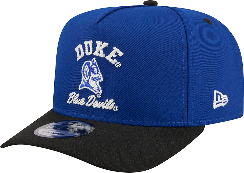 Duke Blue Devils New Era Blue A-Frame 9FIFTY Snapback Hat-Mascot Logo - Pro Jersey Sports