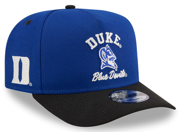Duke Blue Devils New Era Blue A-Frame 9FIFTY Snapback Hat-Mascot Logo - Pro Jersey Sports