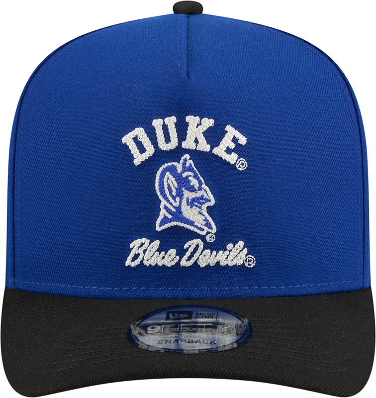 Duke Blue Devils New Era Blue A-Frame 9FIFTY Snapback Hat-Mascot Logo - Pro Jersey Sports