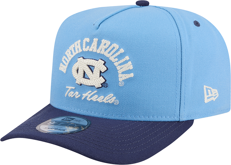 North Carolina Tar Heels New Era Blue A-Frame 9FIFTY Snapback Hat-Foot Logo - Pro Jersey Sports