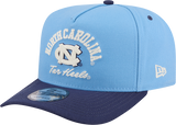 North Carolina Tar Heels New Era Blue A-Frame 9FIFTY Snapback Hat-Foot Logo - Pro Jersey Sports
