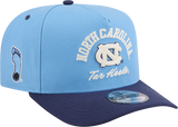 North Carolina Tar Heels New Era Blue A-Frame 9FIFTY Snapback Hat-Foot Logo - Pro Jersey Sports