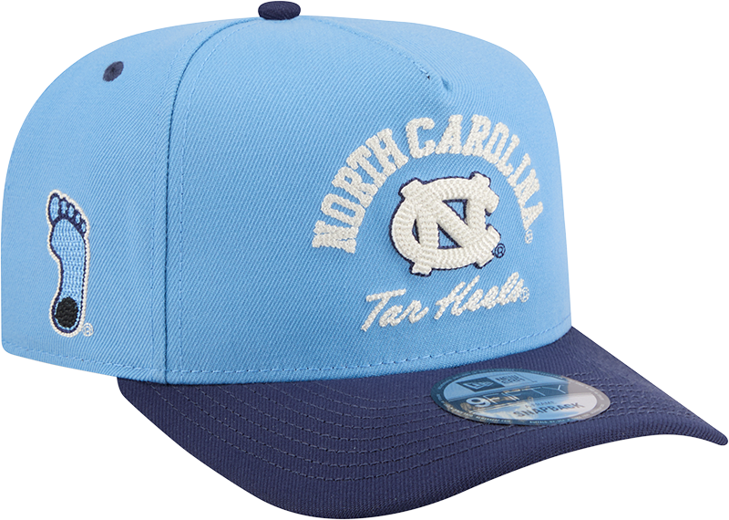 North Carolina Tar Heels New Era Blue A-Frame 9FIFTY Snapback Hat-Foot Logo - Pro Jersey Sports