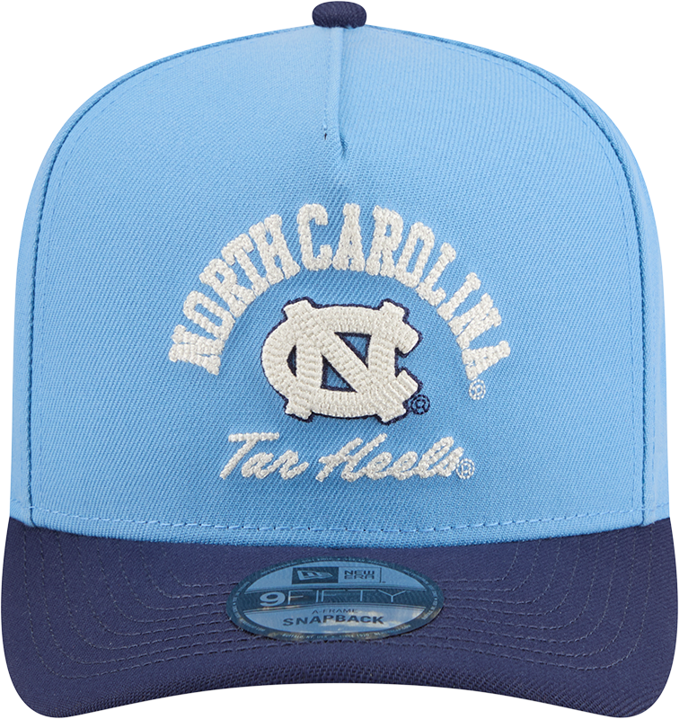 North Carolina Tar Heels New Era Blue A-Frame 9FIFTY Snapback Hat-Foot Logo - Pro Jersey Sports