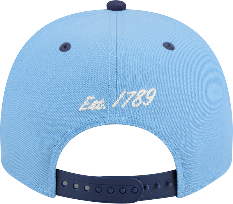 North Carolina Tar Heels New Era Blue A-Frame 9FIFTY Snapback Hat-Foot Logo - Pro Jersey Sports