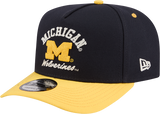 Michigan Wolverines New Era Arched Navy A-Frame 9FIFTY Snapback Hat - Pro Jersey Sports