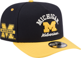 Michigan Wolverines New Era Arched Navy A-Frame 9FIFTY Snapback Hat - Pro Jersey Sports