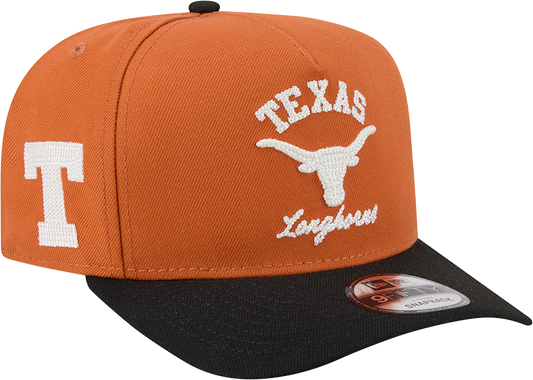 Texas Longhorns New Era Arched Burnt Orange A-Frame 9FIFTY Snapback Hat - Pro Jersey Sports