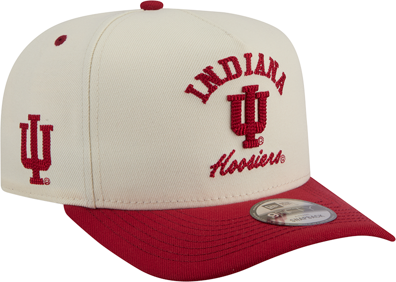 Indiana Hoosiers New Era Arched Ivory A-Frame 9FIFTY Snapback Hat - Pro Jersey Sports