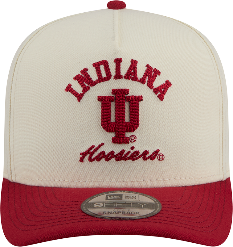 Indiana Hoosiers New Era Arched Ivory A-Frame 9FIFTY Snapback Hat - Pro Jersey Sports