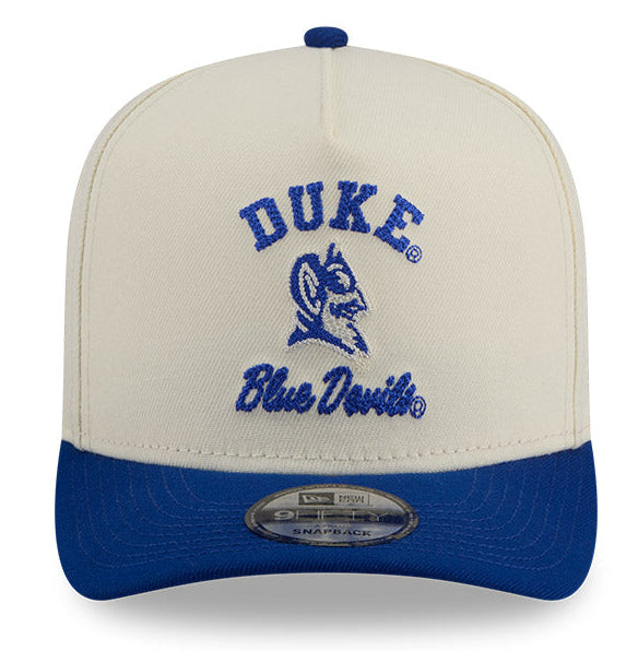 Duke Blue Devils New Era Arched Ivory A-Frame 9FIFTY Snapback Hat - Pro Jersey Sports